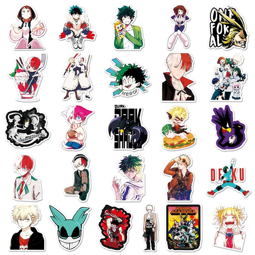 52 My Hero Academia Cartoon Stickers: Waterproof Decor for Suitcases, Laptops, Cars
