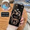 Luxury Plating Mirror Holder Case For Motorola Moto G60 G20 G30 G10 G22 G52 G13 G23 G50 G9 Silicone Stand Cover