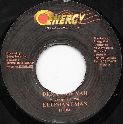 7inch Record ELEPHANT MAN / SABA TOOTH - Dem Bwoy Yah / New Talk A Buss EP004 Energy Producti 2001 Jamaica Reggae, Ska & Dub Used