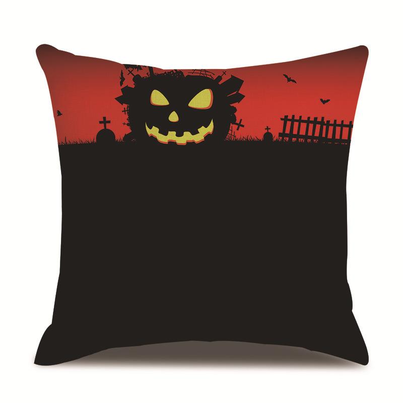 Halloweenský lněný povlak na polštář Tištěný povlak na polštář