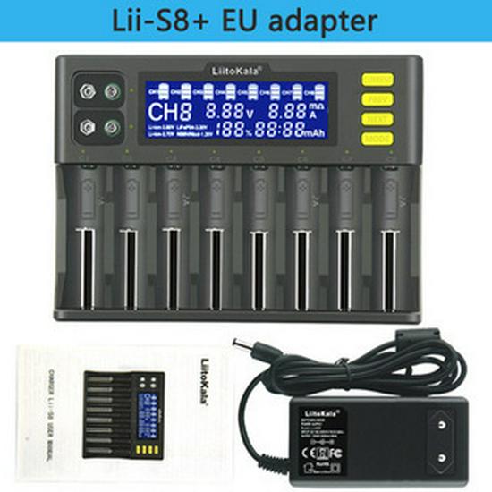 LiitoKala Lii-S8 18650 3.7V Lithium & 1.2V Ni-MH 3.2V Battery