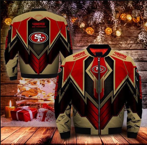 

3D Digital Print American Football Flight Jacket - Winter Cotton-Added Outerwear S