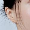 [14KGF] Cross Point Cubic Earrings