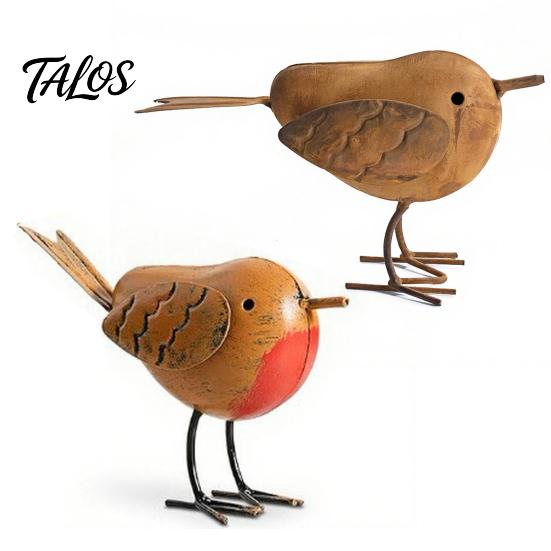 Metal Bird Figurines for Home Decor Rustic Birds Decoration, Outdoor Garden Statue Decorative Ornaments, Iron Statues Living Room Distressed Figurine
