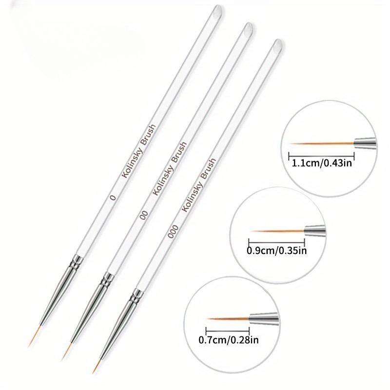 

Nail Art Liner Brushes for Thin Stripe Drawing, Ideal for Gel Nail Designs and Manicure Tools прозрачный