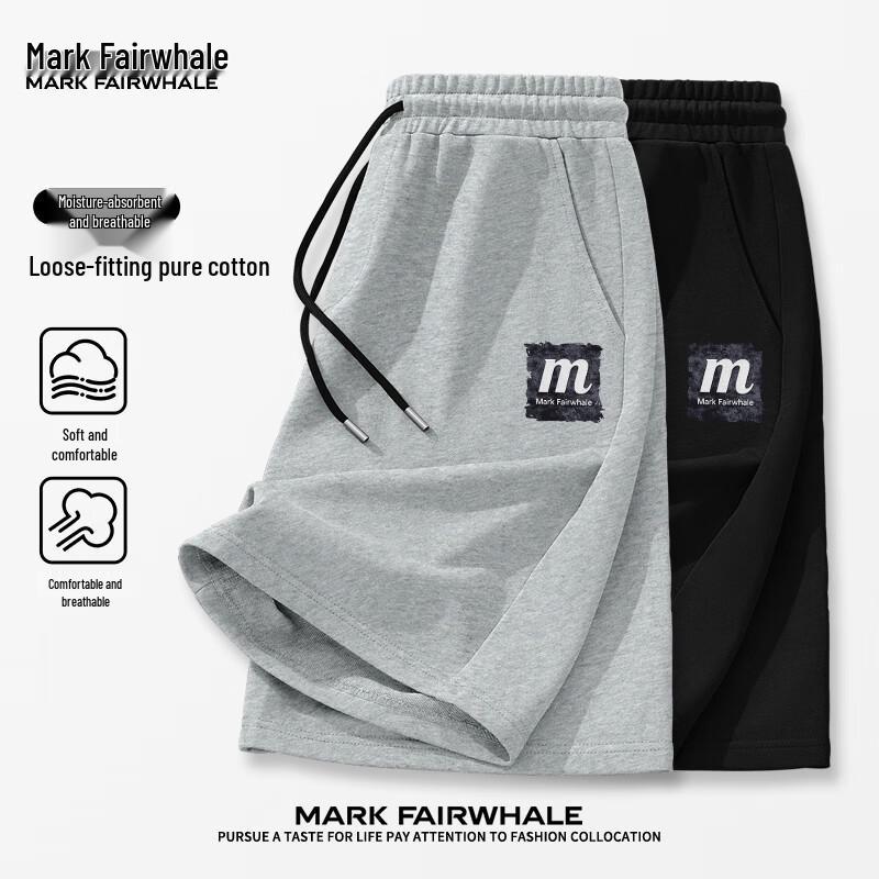 MARK FAIRWHALE Men's Moisture-Wicking Casual Cotton Shorts