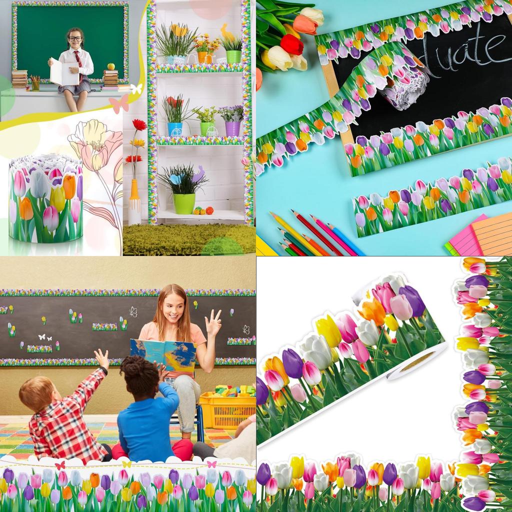 Spring Tulip Flower Party Classroom Decor Paper With Color Printing For Home And Event Use