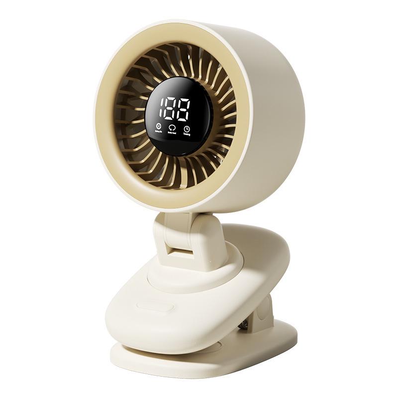 

2025 Compact Silent Oscillating Wall-Mounted Fan with Clip, Long Battery Life, and Digital Display for Office Use. 119*141*212.5mm