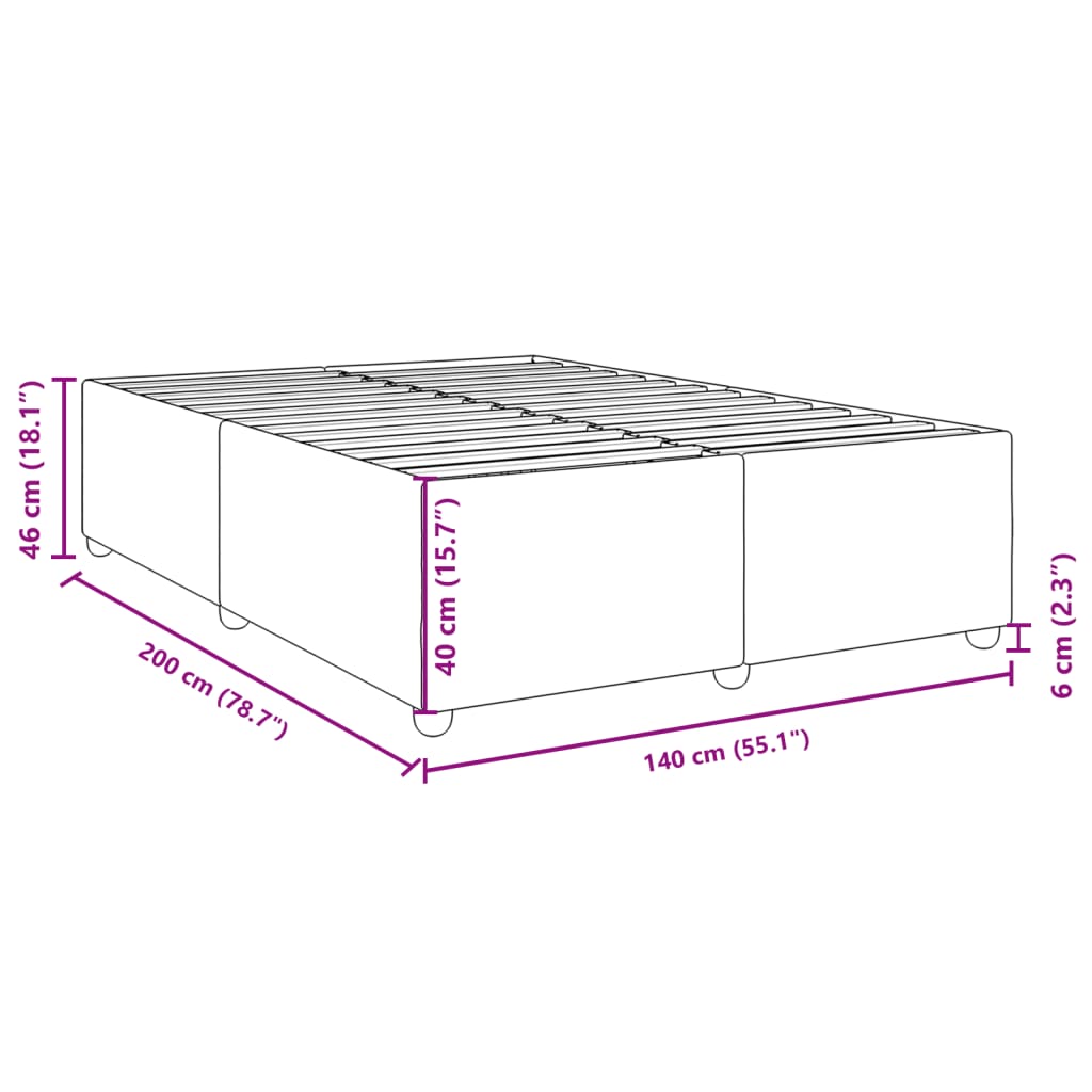 Bed Frame Without Mattress Cream 140x200 Cm Fabric