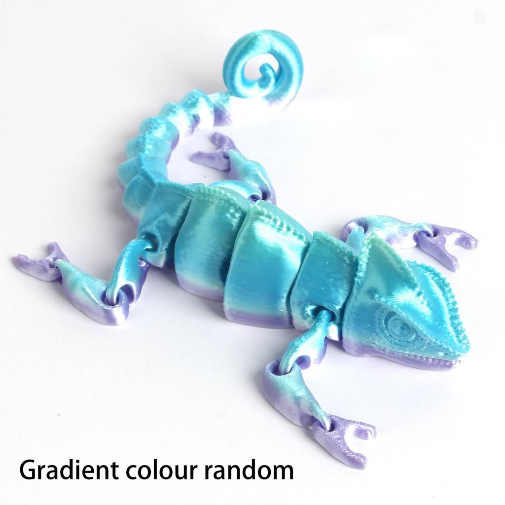 Stampa 3D Lucertola Camaleonte Giocattolo Animale di Simulazione Lucertola Colore Degradato Articolazioni Mobili Giocattoli Regalo per Bambini Decorazione per la Casa