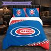 Set Biancheria da Letto 3 Pezzi in Microfibra con Fantasia Chicago Cubs Decorazione Copripiumino per Camera da Letto Uso Domestico