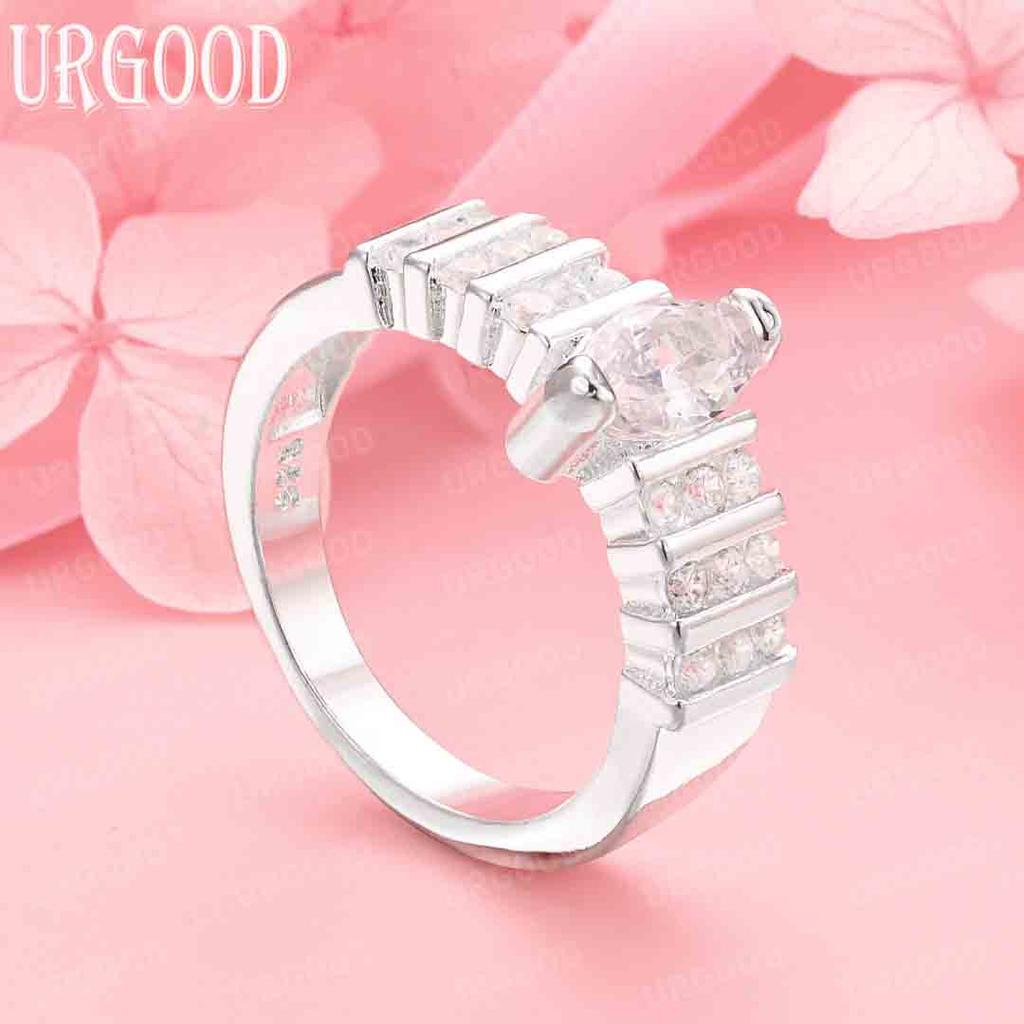 925 Sterling Silver Wedding Jewelry Fashion AAA Zircon Ring