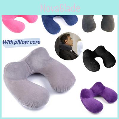 Set Pernă Gonflabilă de Gât în Formă de U Pentru Călătorii Cu Design Camel Hump Moale Și Confortabilă