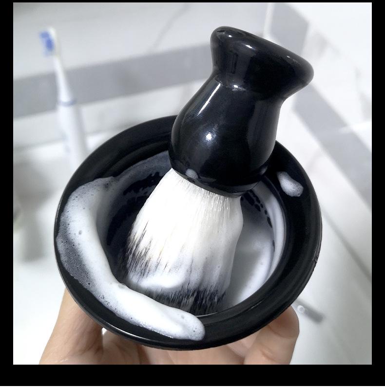 Men's Shaving Kit: Soft Bristle Brush, Soap Bowl, Razor Holder, Face Care Tool