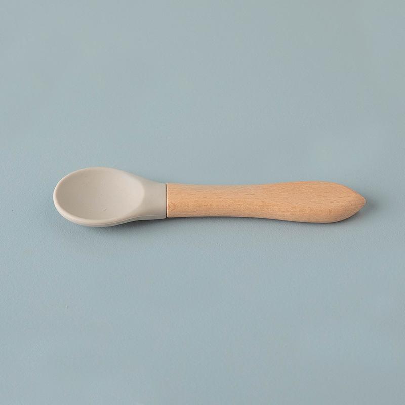 Pet Cat Canned Food Spoon Wooden Handle Silicone Kitten Wet Food Feeding Spoon Baby Food Grade Material Pet Supplies