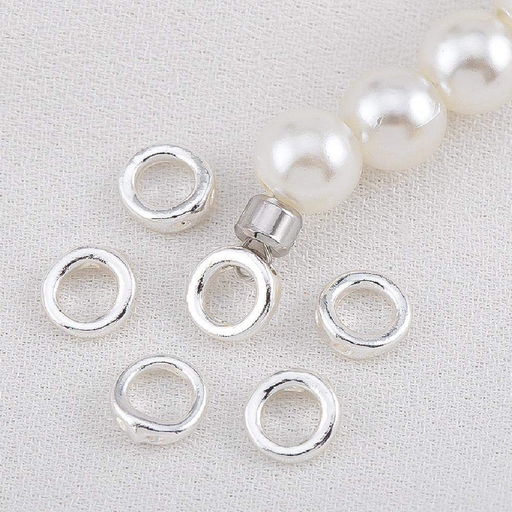 10pcs 20pcs Brass End Bead Tip Double Holes Connector Rings End Caps Dia.5.3mm for Necklace Bracelet Jewelry Making Accessories