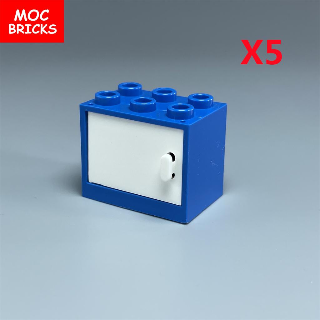 MOC Blocks Box Cupboard Container 2x3x2 Cabinets Assembles Particles 4532 4533 City House Construction Bricks Parts