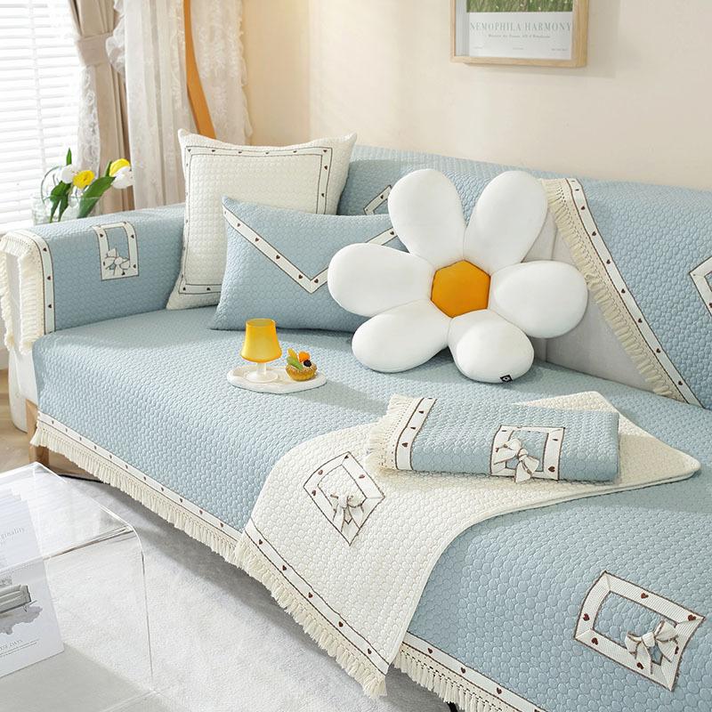 

Korean Pure Cotton Sofa Cushion Cover Non Slip Four Seasons Universal High End Modern Simple Towel Cloth 70*70cm