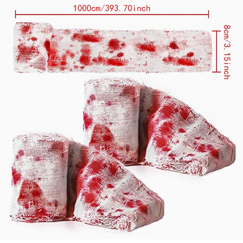 Halloween Bloody Gauze Bandage Warning Isolation Belt Horror Props For Halloween Party Haunted House Home Scene Decoration