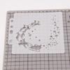 Exquisite Christmas Spraying Drawing Template Portable Washable 3-ring Loose-leaf Stencils Reusable Anti-break for Kids