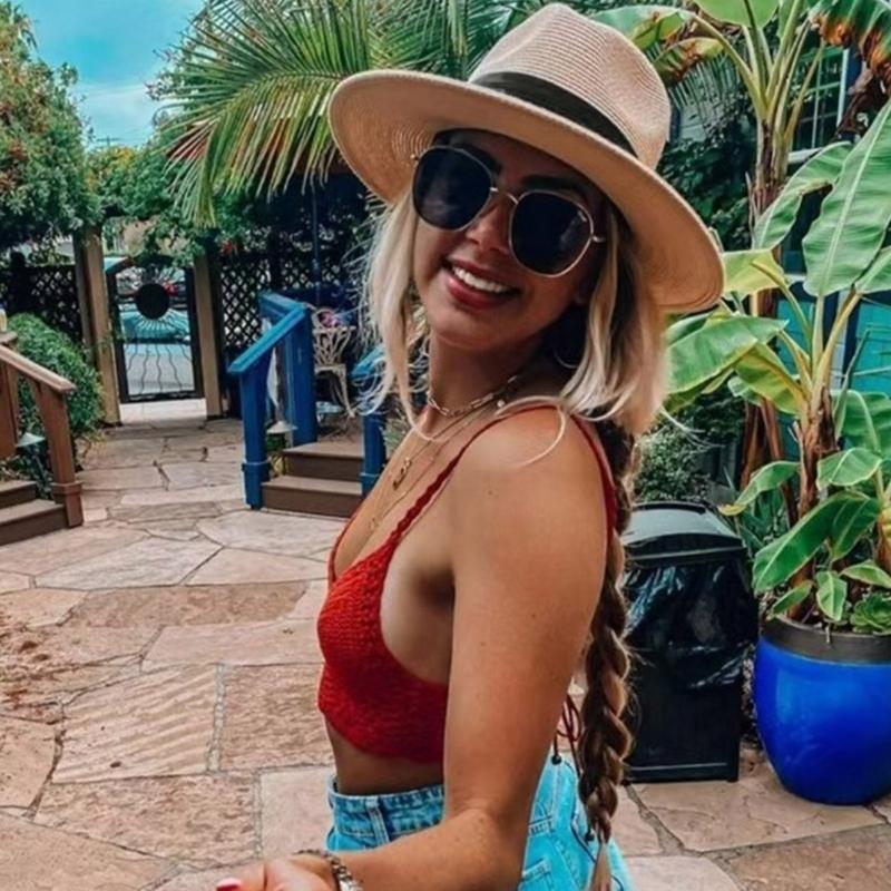Handmade Panama Hat Vacation Sun Hat for Adult Outdoor Activity Wide Brims Straw Hat for Beach Holiday and Everyday Wear