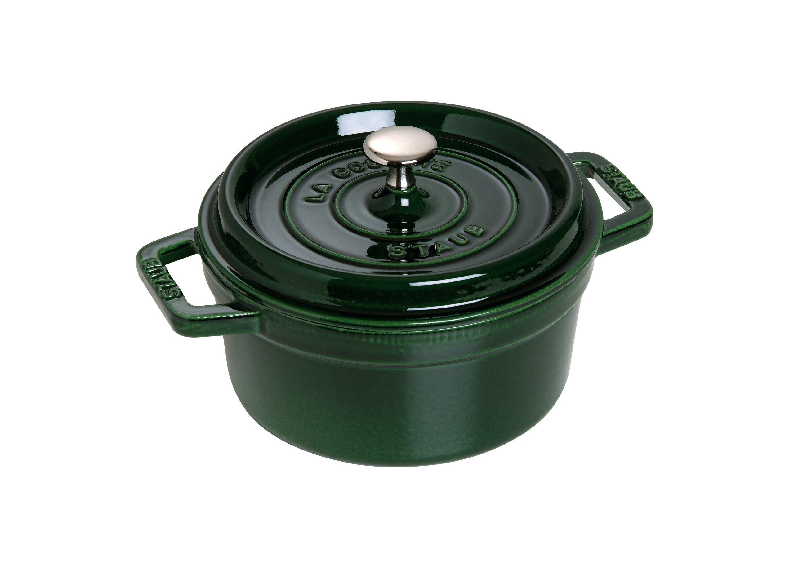 

staub Cocotte Round Basil Green Both Hand Enameled Pot IH Compatible Japanese La Cocotte Round Pico 20cm [Authorized Product] 40509-644