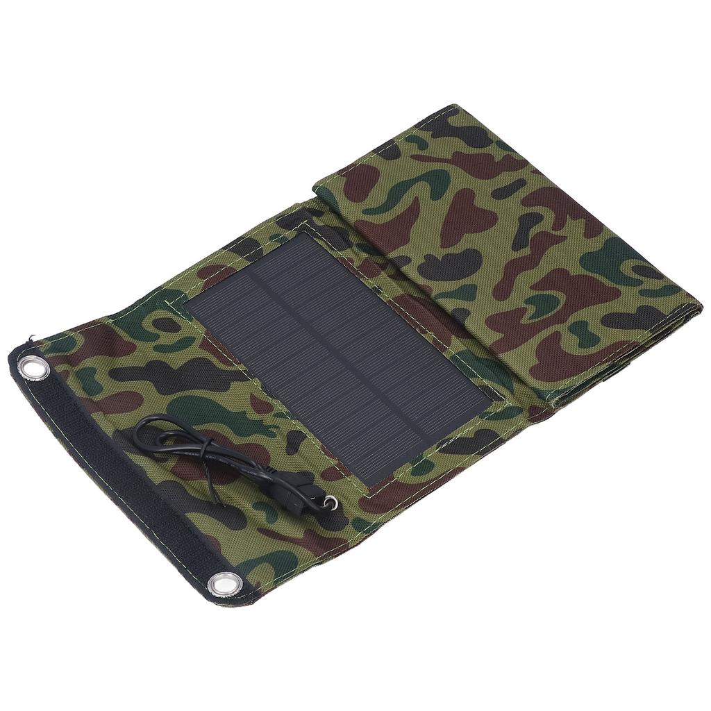 7W Solar Charger Camouflage High Efficiency USB 5.5V 1290MA Solar Panel Charger for Outdoor Travel Mobile Phone Computer