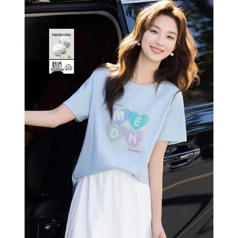 Demana Relaxed Fit Letter Print Cotton Blend T-shirt XL