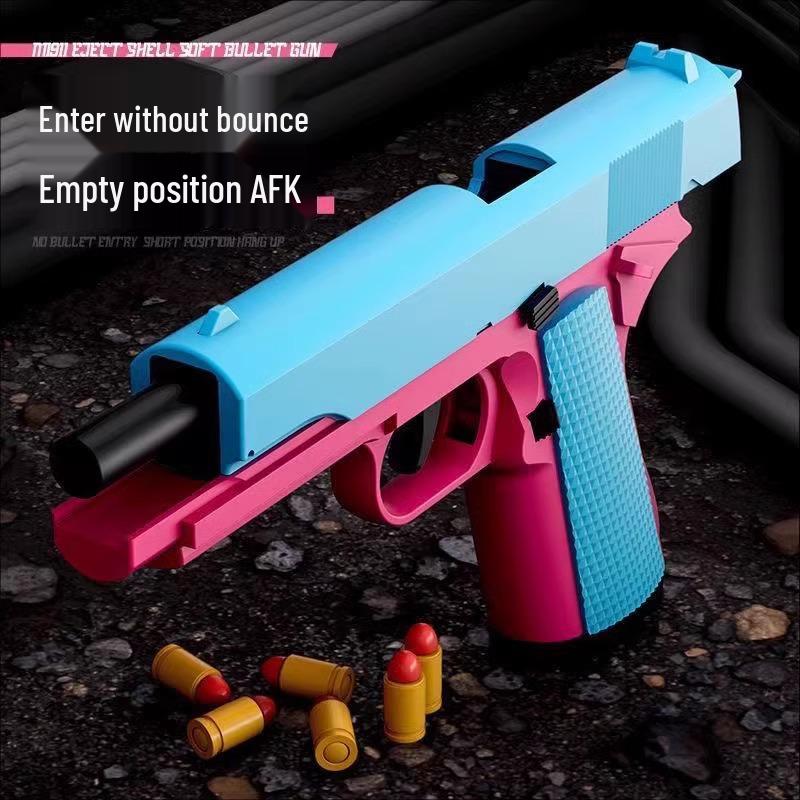 1911 Burst Fire Blowback Toy Gun: Soft Bullet Glock & Desert Eagle Style for Boys