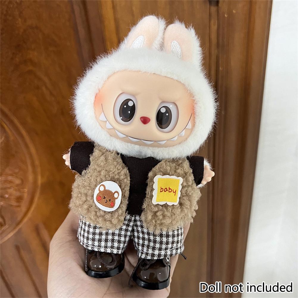 For 17cm Labubu Doll Clothes Fashion Clothes Hoodies Dresses Doll Clothes Color Match Shirts Dolls Accessories Cute Decoration Little Clothes
