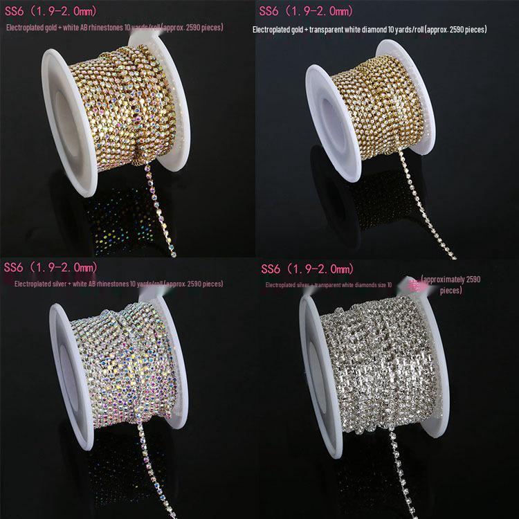 Wysokiej Jakości Łańcuch Pazurkowy Cyrkonia AB Aurora DIY Dekoracja Odzieży