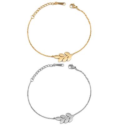 Bransoletka ze stali tytanowej Męski żeński liść Gałązki oliwne Ozdoby ręczne