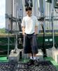 MAKEITTO Cut-Line Denim Bermuda Pants_Black