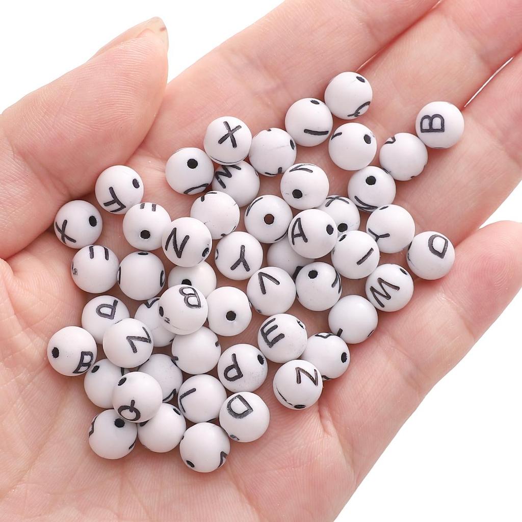 220Pcs Acrylic Beads Letter Round Loose Beads For DIY Necklace Bracelet Earrings Jewelry Making Craft Accessories