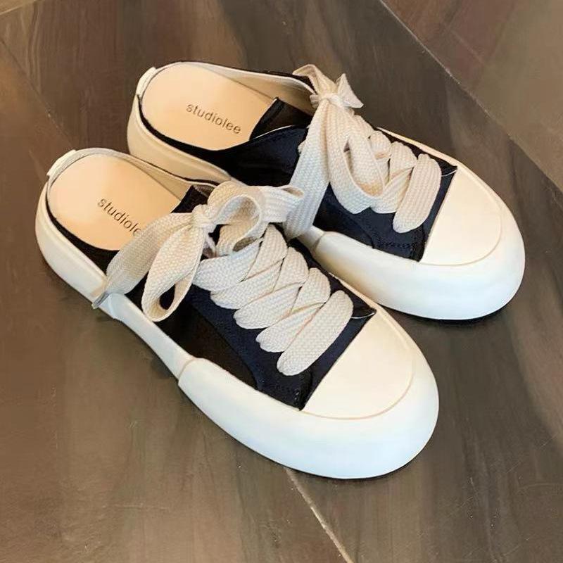 

Дневник кампуса~ Летние свежие туфли на платформе с круглым носком, из атласа, на толстой шнуровке, белые, женские 40 чёрный