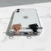 Cute Cat Stainless Steel Phone Lanyard Clip Patch 360° Rotatable Anti-Lost Phone Case Hanging Rope Snap Detachable Ultra-Thin