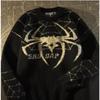 City Boy Spider Jacquard Rundhals Strickpullover Lockerer Schnitt Streetwear Herren Damen Winter