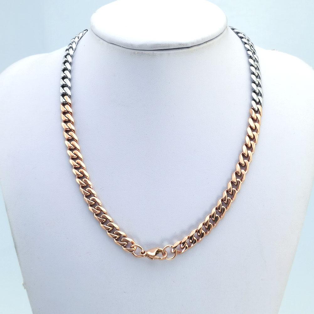 New 316L Stainless Steel Rose and Primary Colors Dual Hip Hop Necklace Jewelry