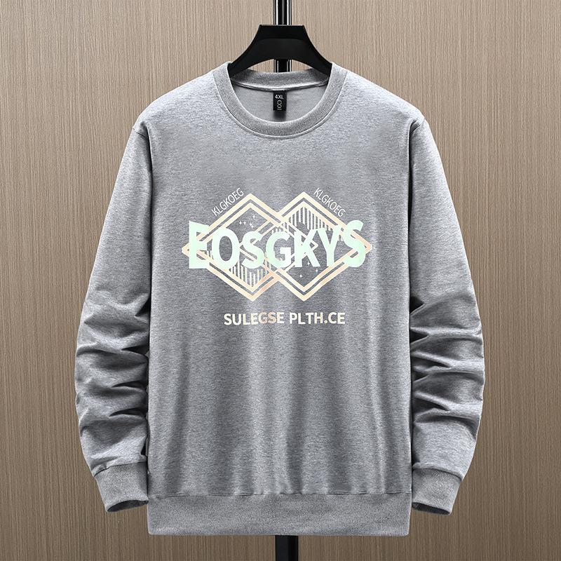 

Мужская толстовка больших размеров плюс толстый мужской топ, свободная футболка с длинными рукавами и круглым вырезом, 4XL-11XL 11XL серый