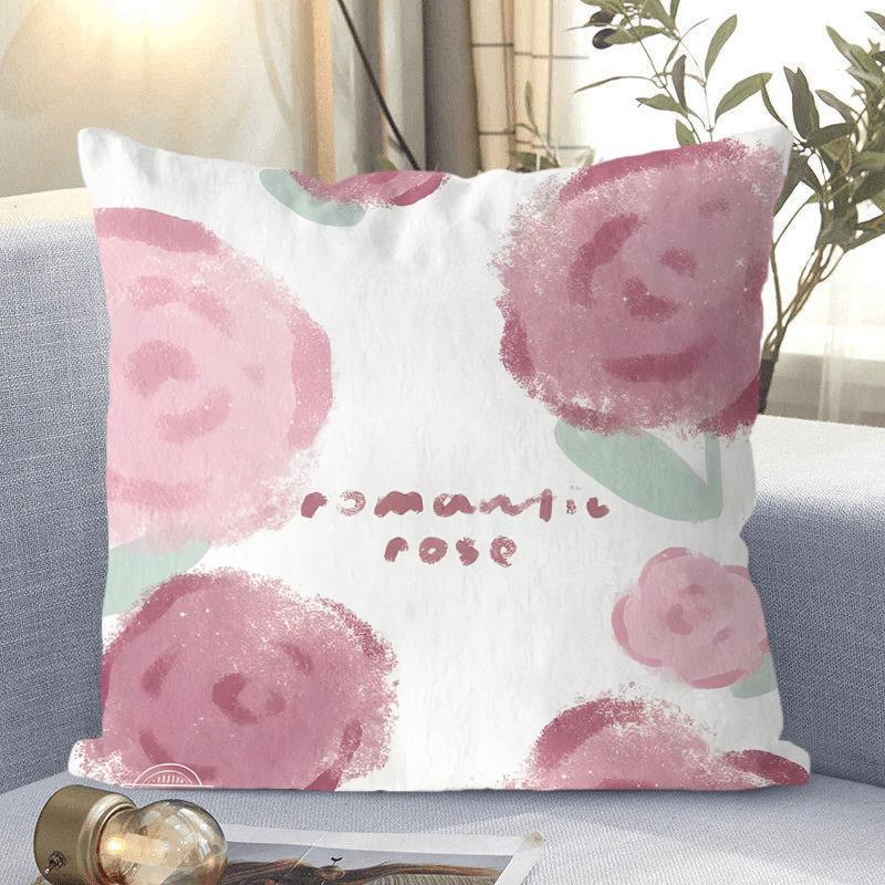 Ins Style Small Fresh Flower Pattern Decorative Pillowcase Living Room Bedroom Square Cushion Pillowcase