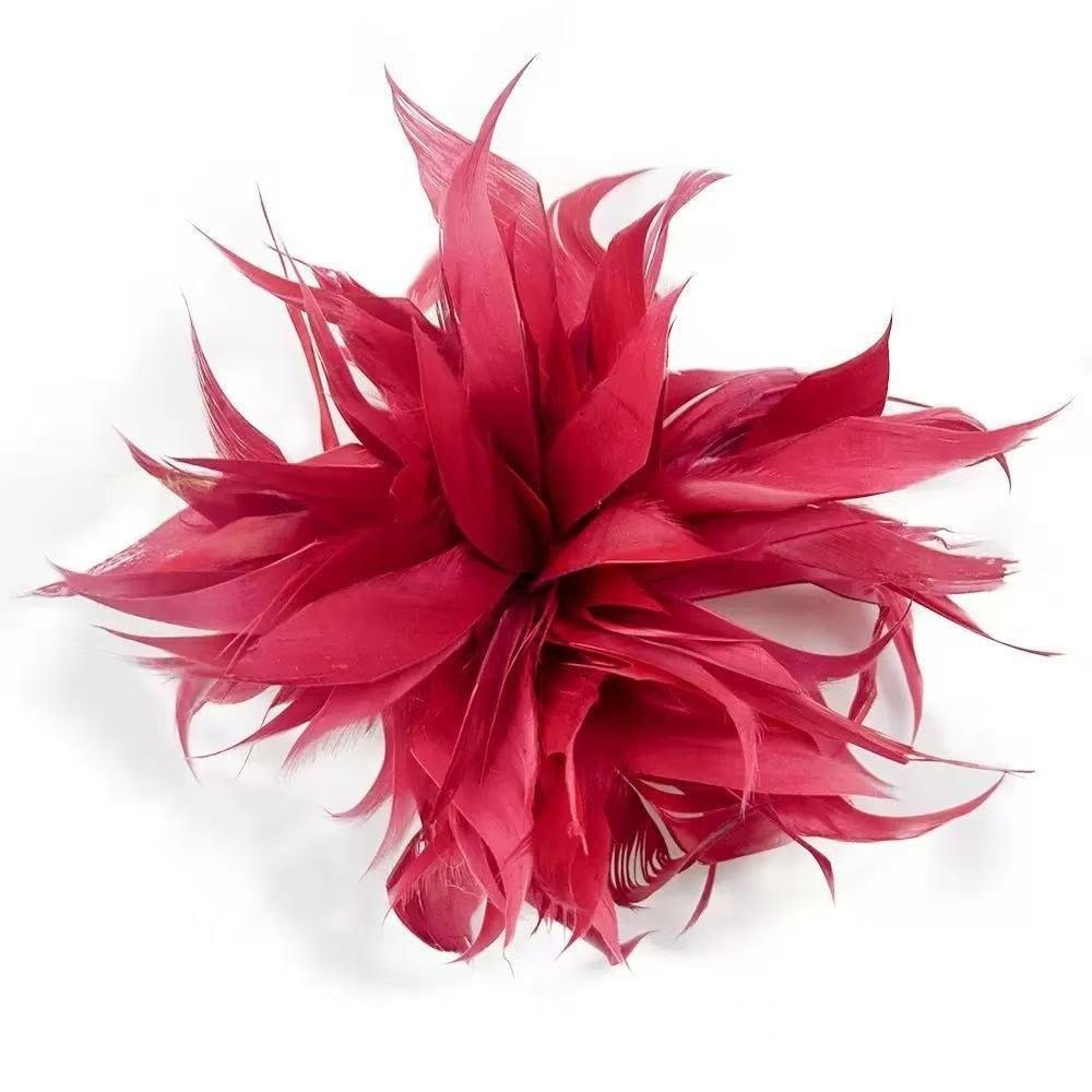 Elegant 8-10cm Large Feather Flower Feather DIY Artificial Flower Brooch Handmade Feather Brooch Accessories Hair Accessories
