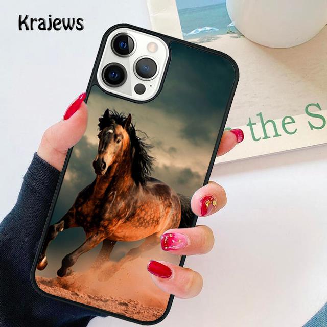 Brown Paint Horse Stallion soft Phone Case Cover For iPhone 17 Air 16 15 14 plus 12 13 pro max coque Fundas