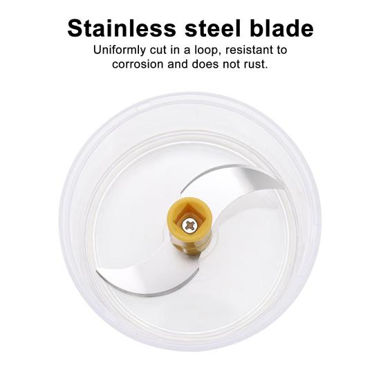 Manual Food Processor Pull Chop Grinder Stainless Steel Mincer for Garlic Chili Ginger Dual-Blade Design Vegetables Chopper for Home Kitchen Prep