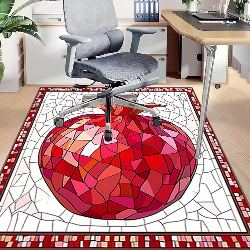 1PC Pomegranate Stained Glass Non-Slip Floor Carpet, Suitable for Office, Bedroomand Playrooms. It Can Also Be Used As a Sofa Footrest cover-T85
