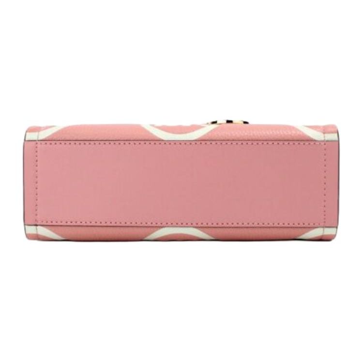 Michael Kors MK Mirella Borsa Tote in Pelle con Stampa Logo a Lettere Chiusura con Cerniera Donna Rosa 35F3G7ZC5L-664