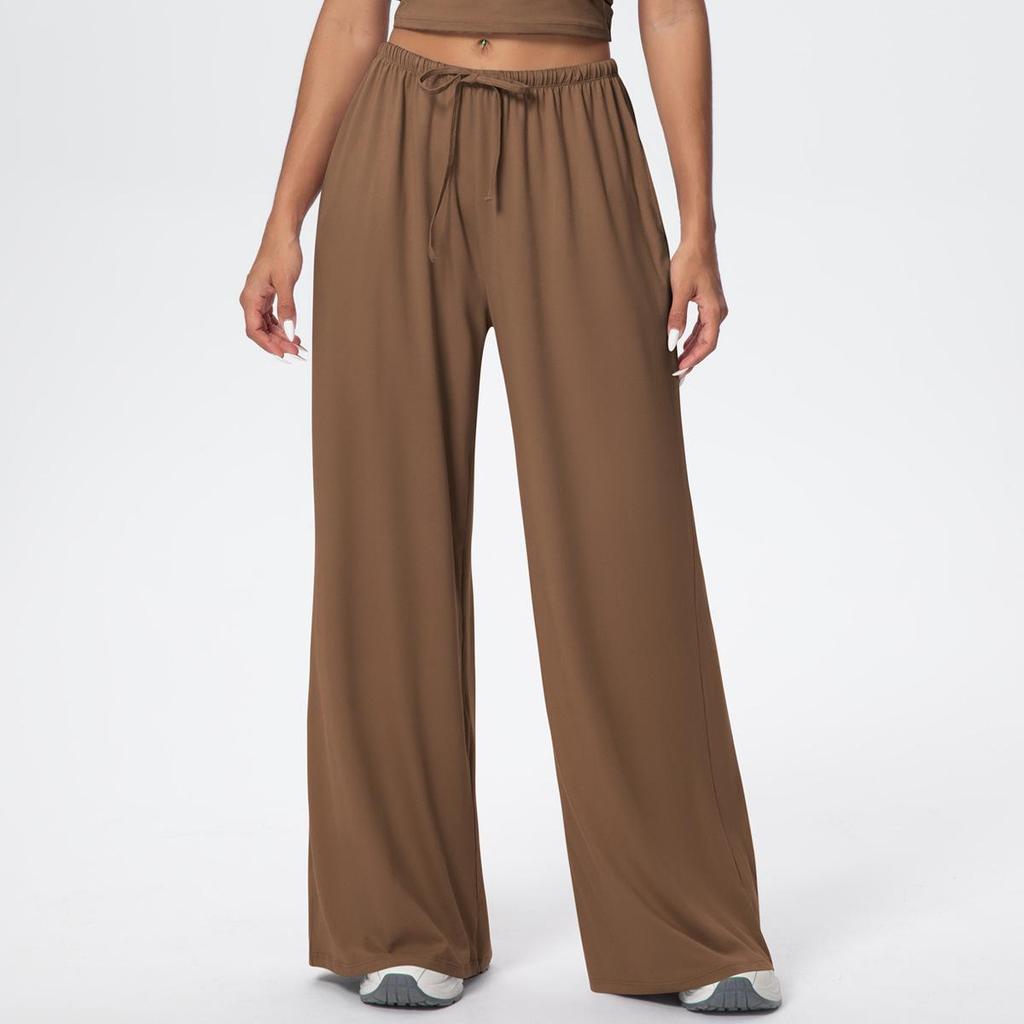 New Loose Fit Wide Leg Yoga Pants with Pockets and Elastic Drawstring