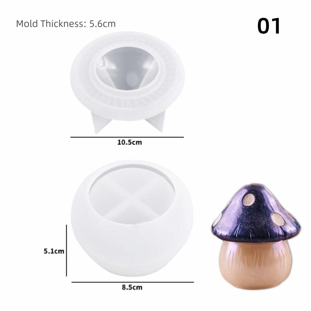 Silicone Mushroom House Silicone Mold With Cover Handmade Craft Epoxy Resin Mold DIY Storage Mold 3D Planter Pot Mold