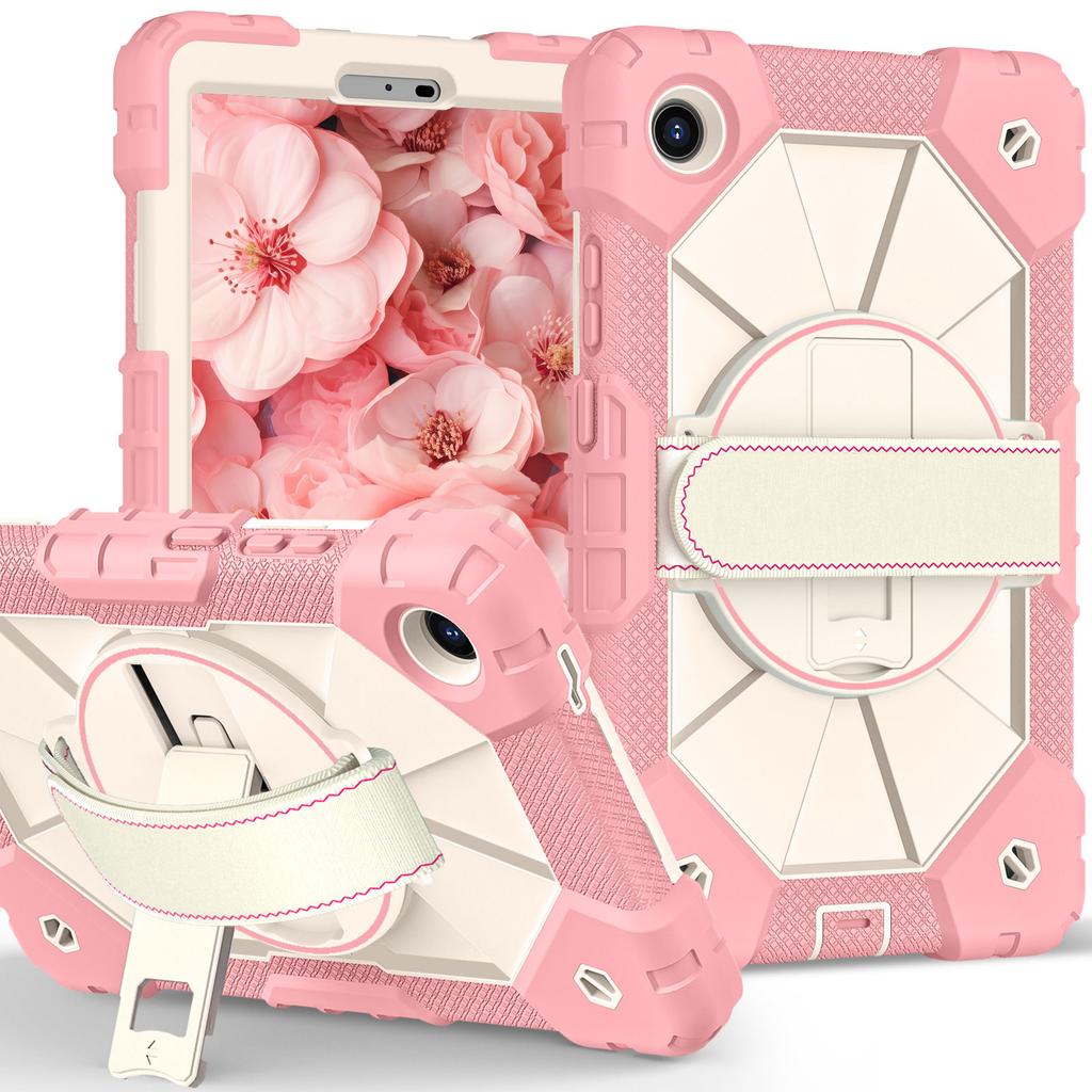 Kids Proof Case for Lenovo Tab One K9 8.7 Inch TB305ZU TB305FU 2025 360 Rotatable Stand Handle Grip Shoulder Strap