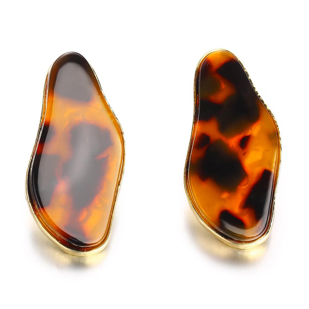 Damen Retro Punk Unregelmäßiger Stil Acryl Leopardenmuster Ohrringe