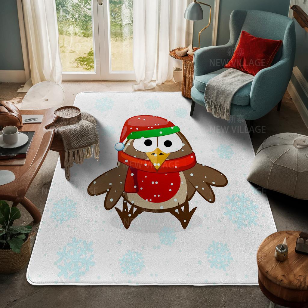 House Entrance Carpet Home Door Mat Living Room Bath Foot Bathroom Non-slip Water Absorption Rugs Bath Merry Christmas Winter
